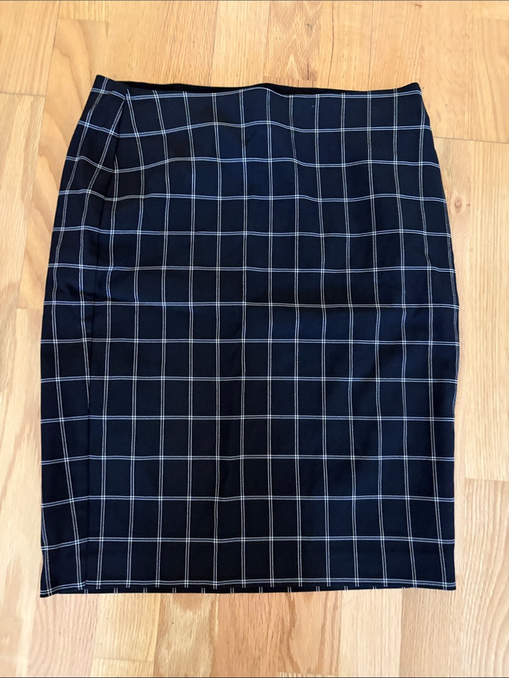 Elle Black Windowpane Pencil Skirt